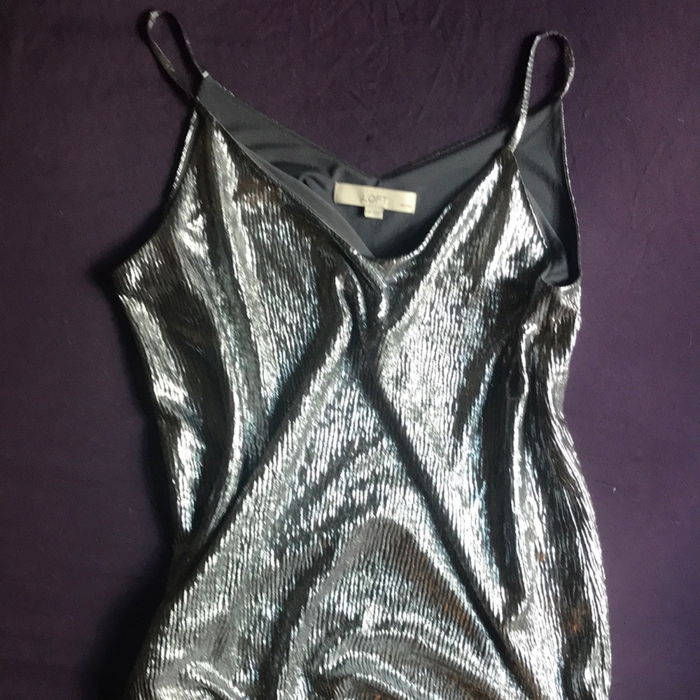 LOFT metallic silver tank top